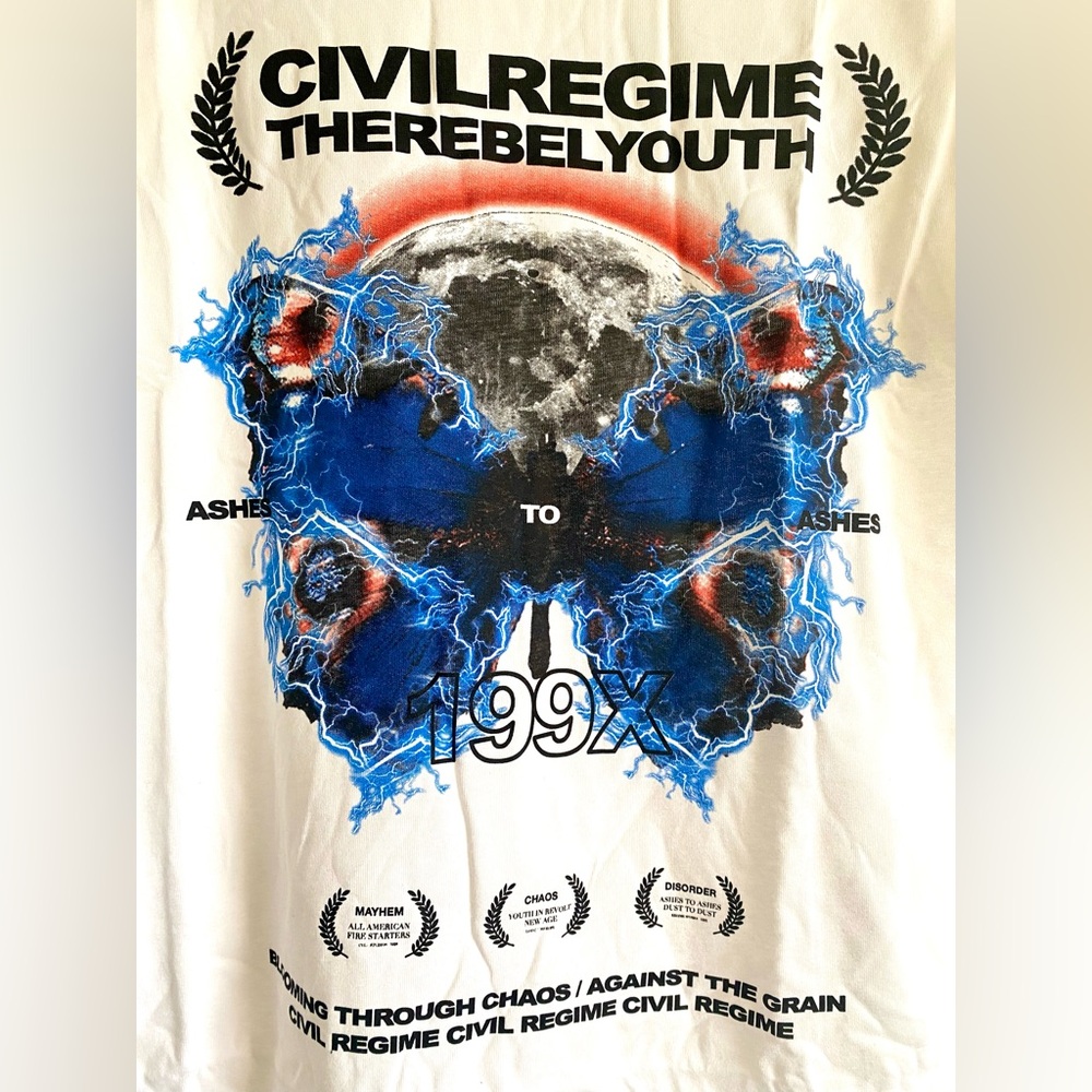 Civilregime Graphic T-Shirt with Blue and Red Design NWT